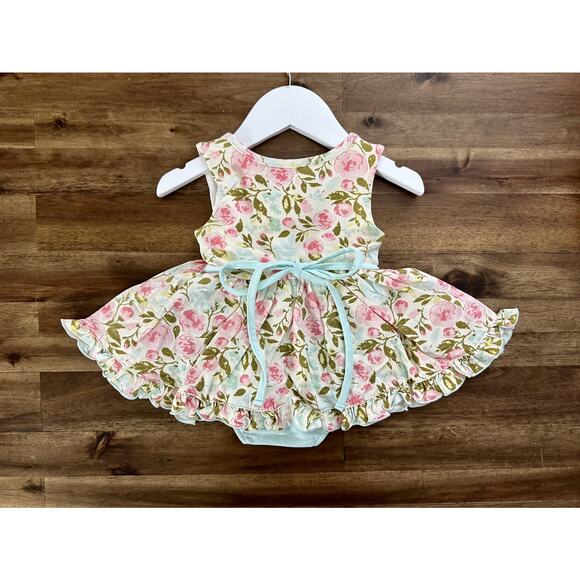 NWT SweetHoney Belle Bubble Freshest Blooms Floral Knit Sleeveless Cream Pink - Picture 5 of 7